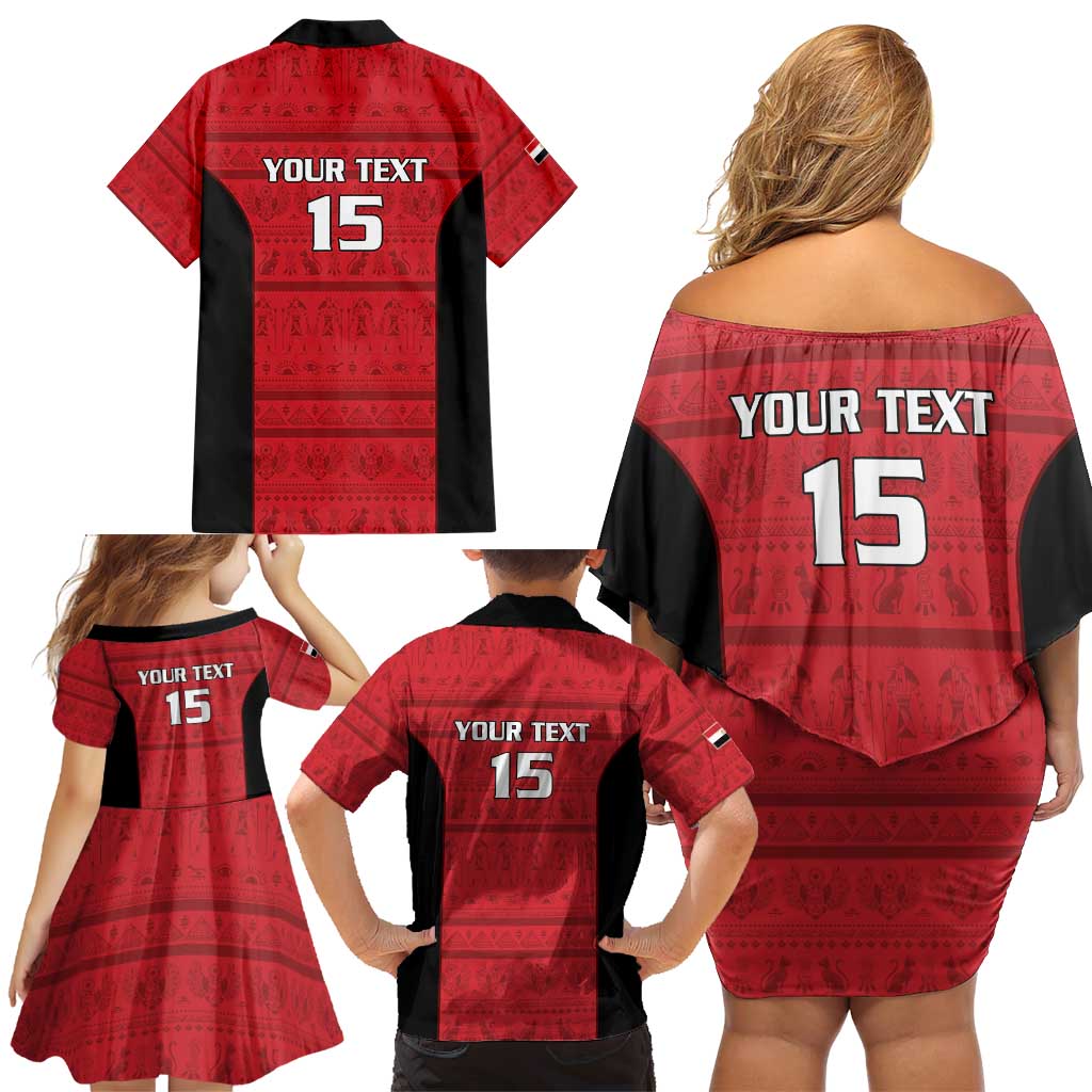 Egypt Basketball Custom Family Matching Off Shoulder Short Dress and Hawaiian Shirt Go Pharaohs - Wonder Print Shop