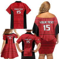Egypt Basketball Custom Family Matching Off Shoulder Short Dress and Hawaiian Shirt Go Pharaohs - Wonder Print Shop