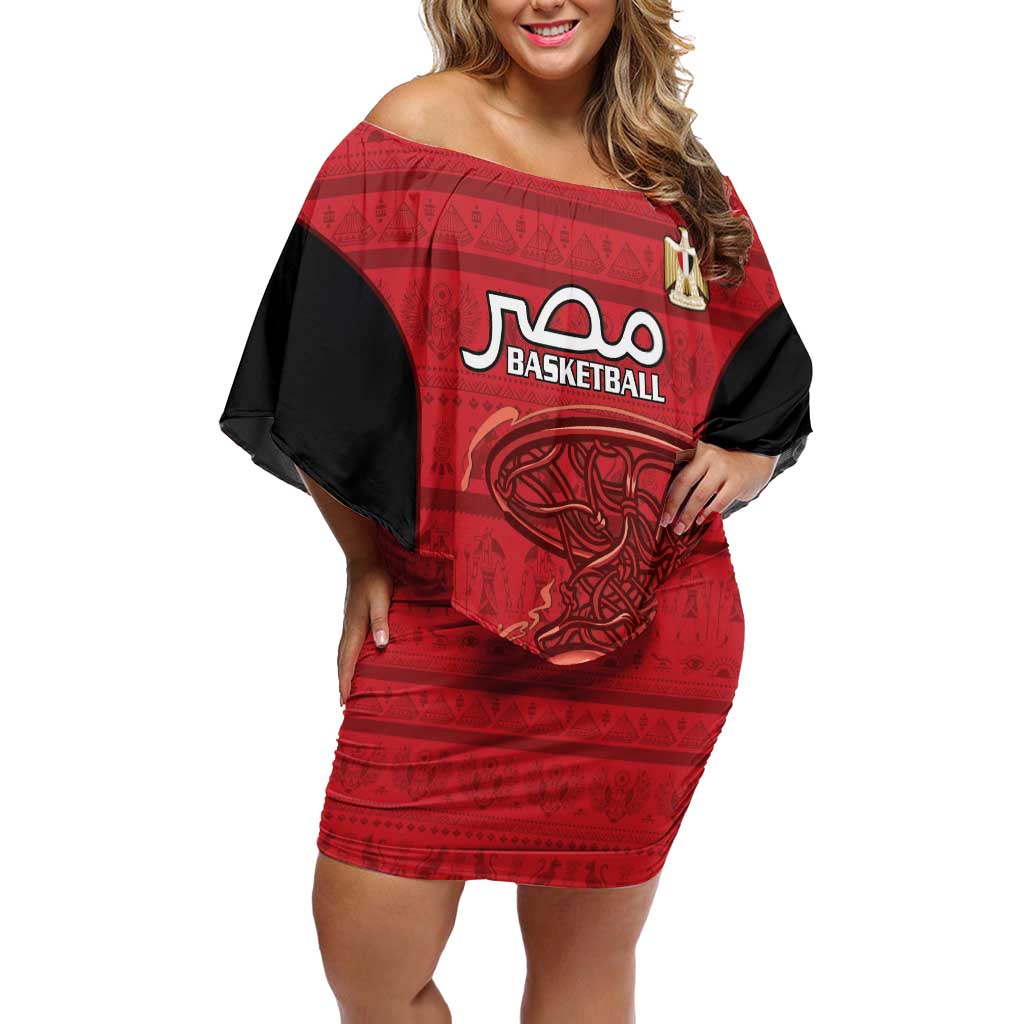 Egypt Basketball Custom Family Matching Off Shoulder Short Dress and Hawaiian Shirt Go Pharaohs - Wonder Print Shop