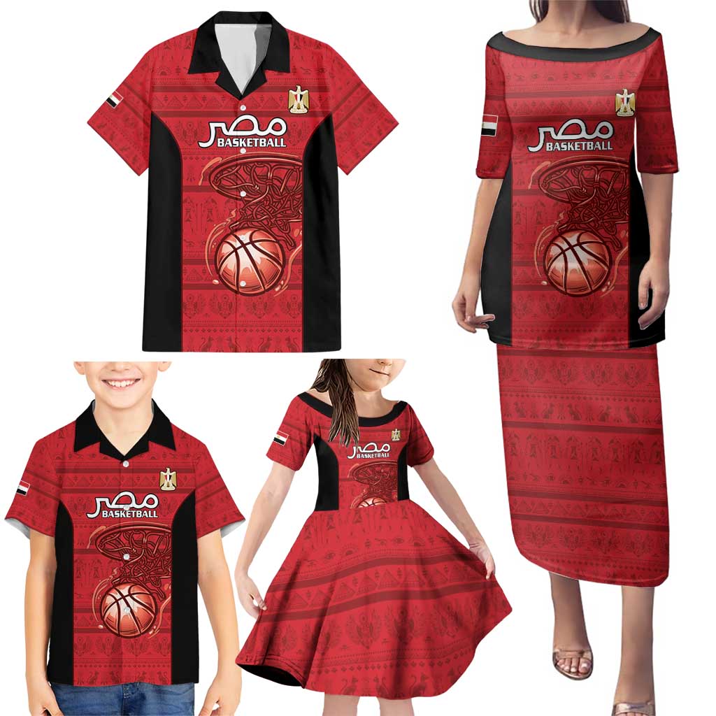 Egypt Basketball Custom Family Matching Puletasi and Hawaiian Shirt Go Pharaohs - Wonder Print Shop
