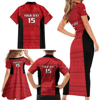 Egypt Basketball Custom Family Matching Short Sleeve Bodycon Dress and Hawaiian Shirt Go Pharaohs - Wonder Print Shop