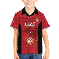 Egypt Basketball Custom Family Matching Short Sleeve Bodycon Dress and Hawaiian Shirt Go Pharaohs - Wonder Print Shop