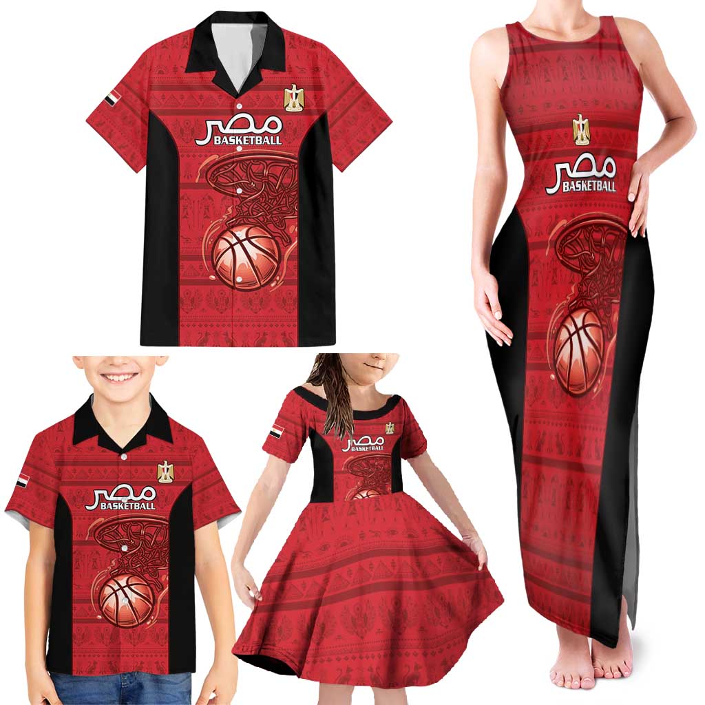 Egypt Basketball Custom Family Matching Tank Maxi Dress and Hawaiian Shirt Go Pharaohs - Wonder Print Shop