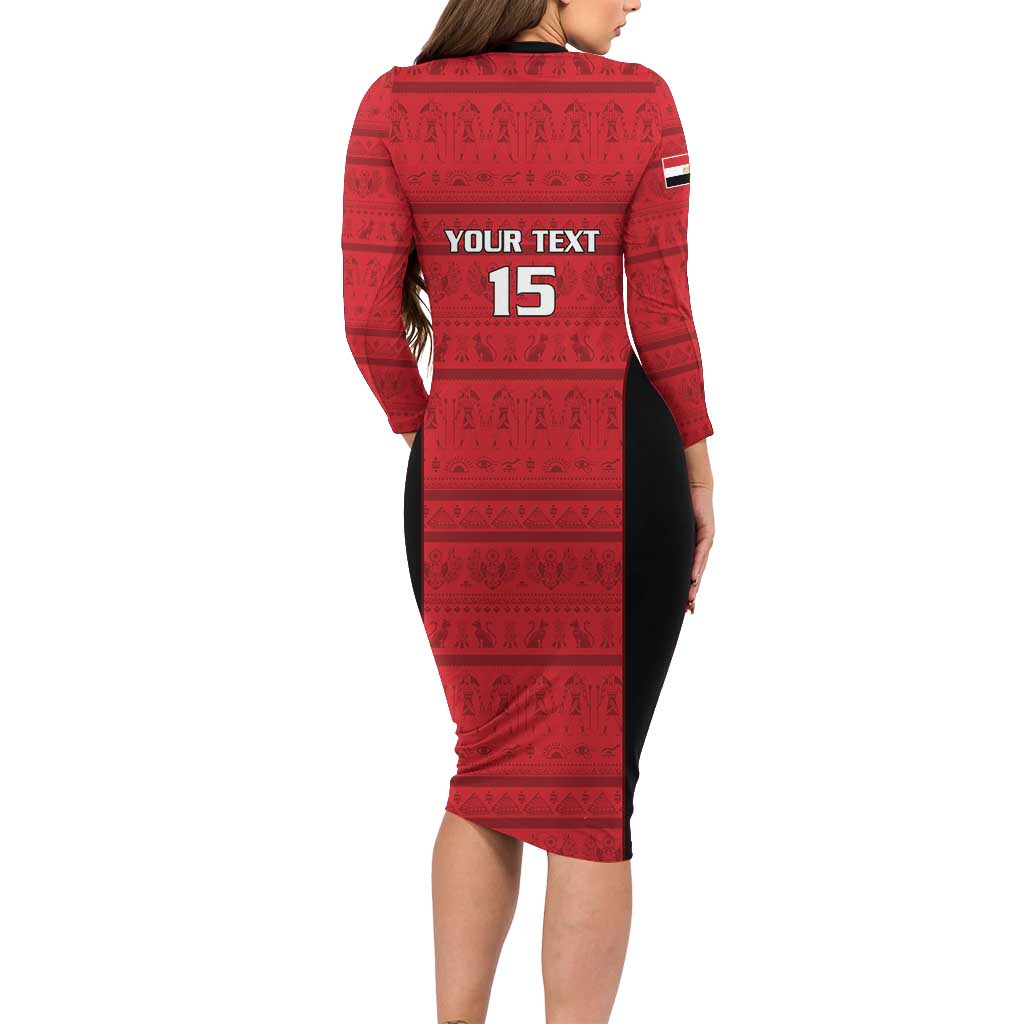 Egypt Basketball Custom Long Sleeve Bodycon Dress Go Pharaohs - Wonder Print Shop