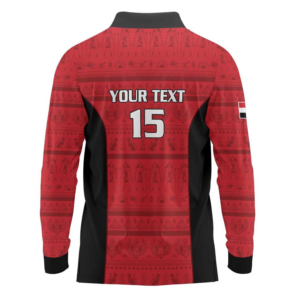 Egypt Basketball Custom Long Sleeve Polo Shirt Go Pharaohs - Wonder Print Shop