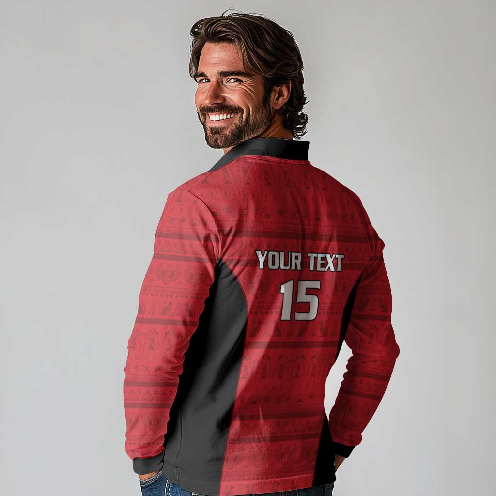 Egypt Basketball Custom Long Sleeve Polo Shirt Go Pharaohs - Wonder Print Shop