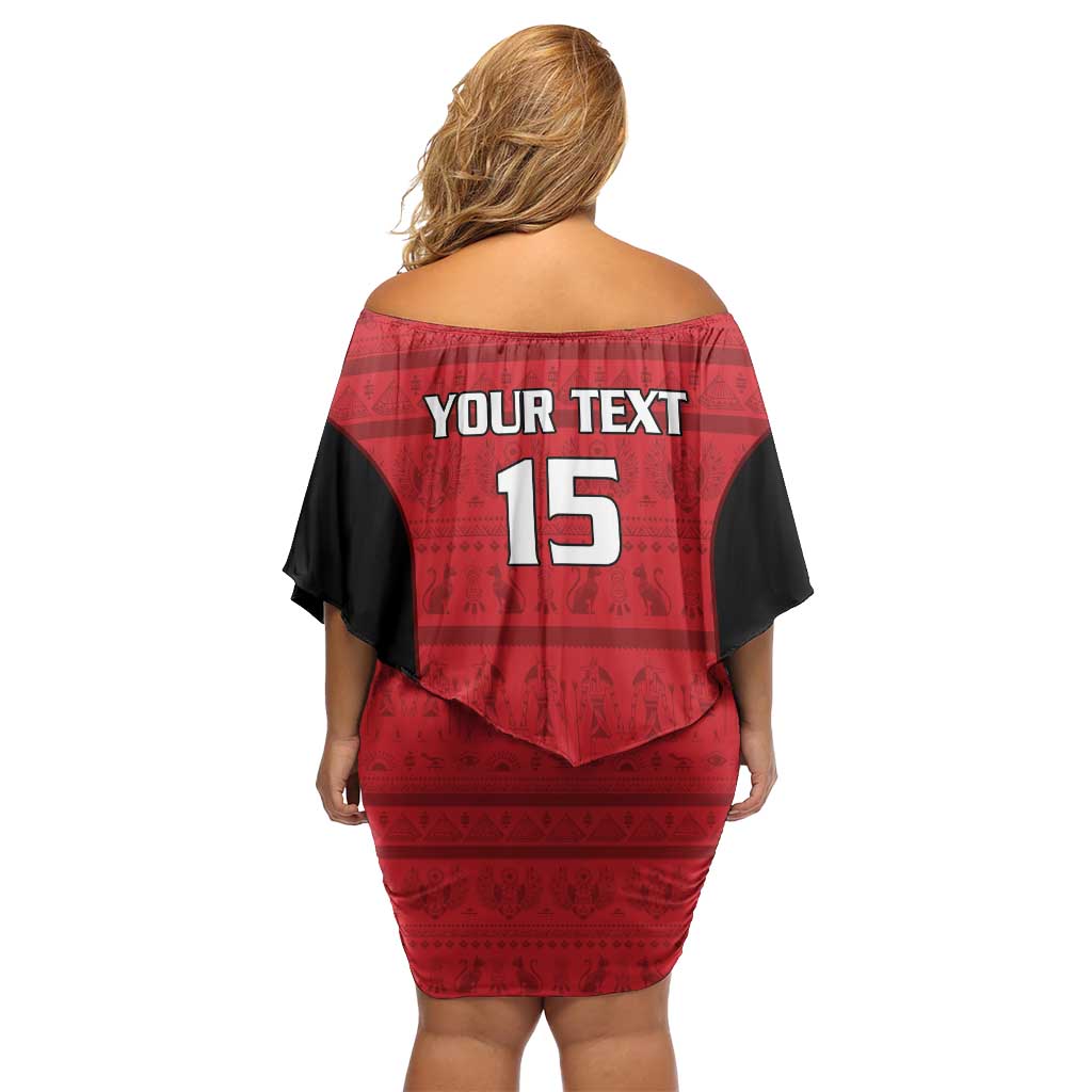 Egypt Basketball Custom Off Shoulder Short Dress Go Pharaohs - Wonder Print Shop