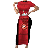 Egypt Basketball Custom Short Sleeve Bodycon Dress Go Pharaohs - Wonder Print Shop