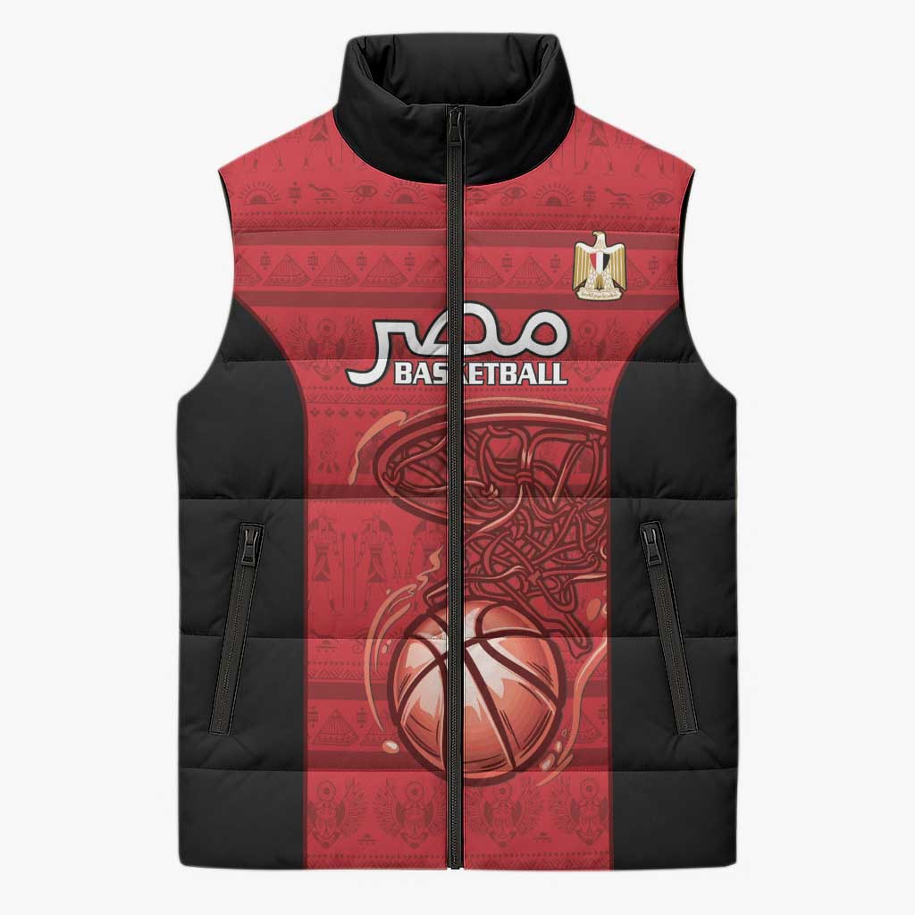Egypt Basketball Custom Sleeveless Puffer Jacket Go Pharaohs - Wonder Print Shop