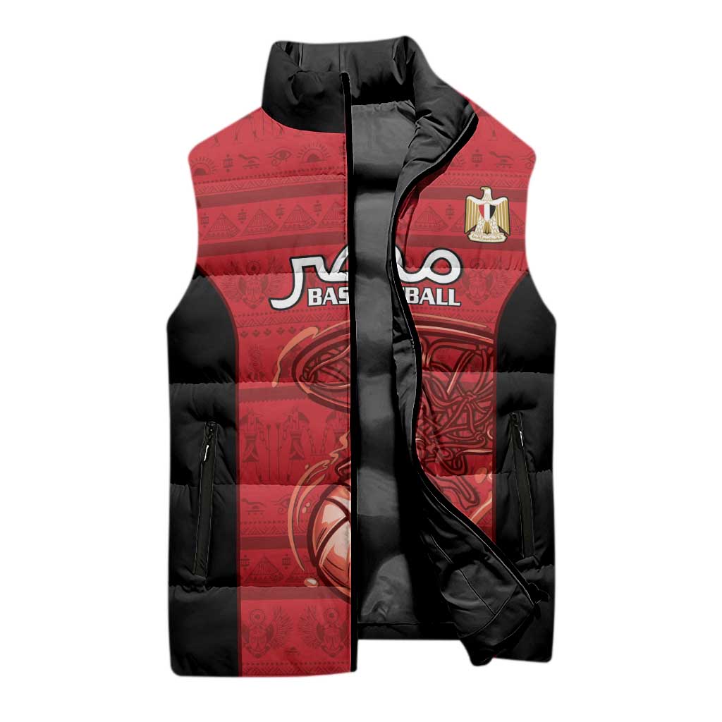 Egypt Basketball Custom Sleeveless Puffer Jacket Go Pharaohs - Wonder Print Shop