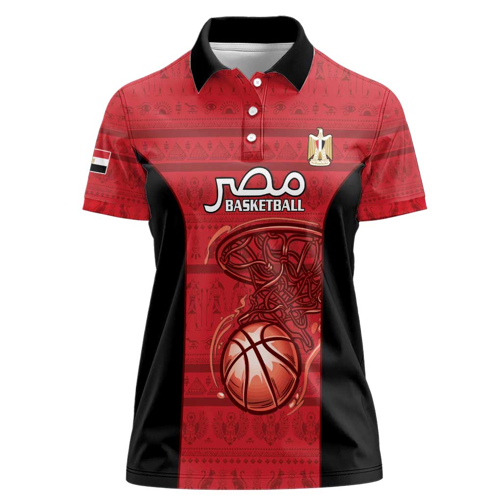 Egypt Basketball Custom Women Polo Shirt Go Pharaohs - Wonder Print Shop