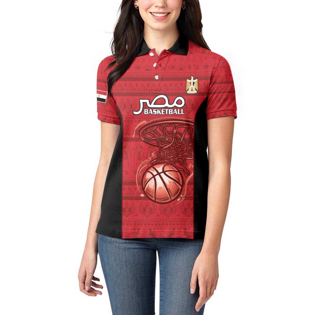 Egypt Basketball Custom Women Polo Shirt Go Pharaohs - Wonder Print Shop