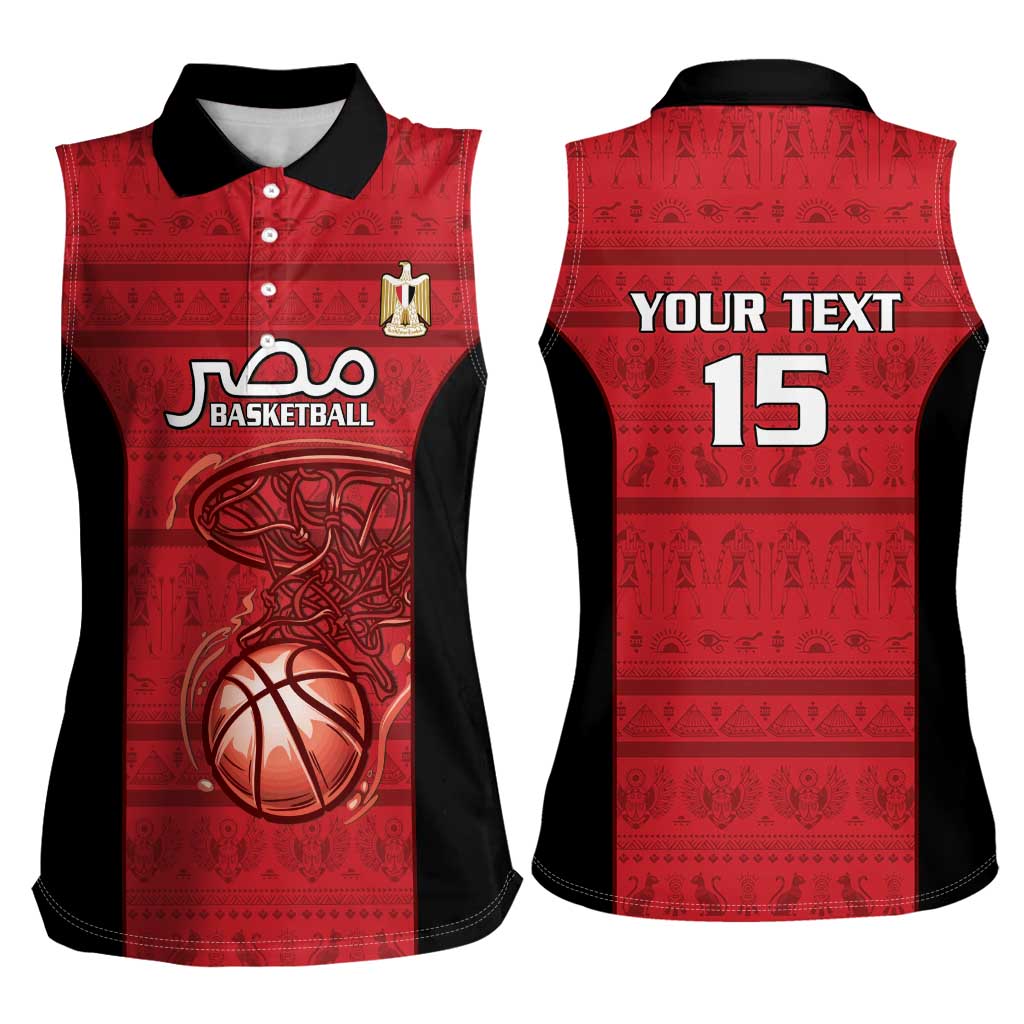Egypt Basketball Custom Women Sleeveless Polo Shirt Go Pharaohs - Wonder Print Shop