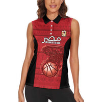 Egypt Basketball Custom Women Sleeveless Polo Shirt Go Pharaohs - Wonder Print Shop