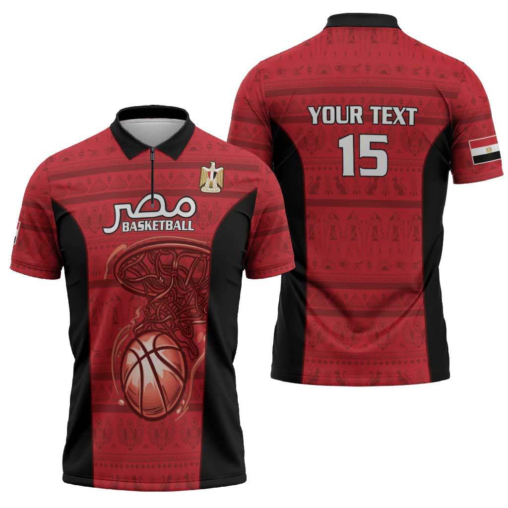 Egypt Basketball Custom Zipper Polo Shirt Go Pharaohs - Wonder Print Shop