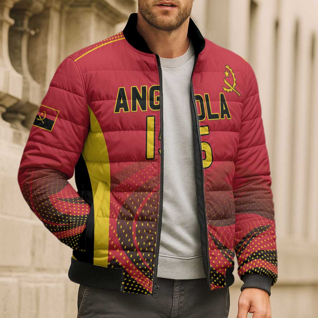 Angola Basketball Custom Bomber Puffer Jacket Go Champions - Wonder Print Shop