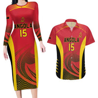 Angola Basketball Custom Couples Matching Long Sleeve Bodycon Dress and Hawaiian Shirt Go Champions - Wonder Print Shop