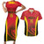 Angola Basketball Custom Couples Matching Short Sleeve Bodycon Dress and Hawaiian Shirt Go Champions - Wonder Print Shop