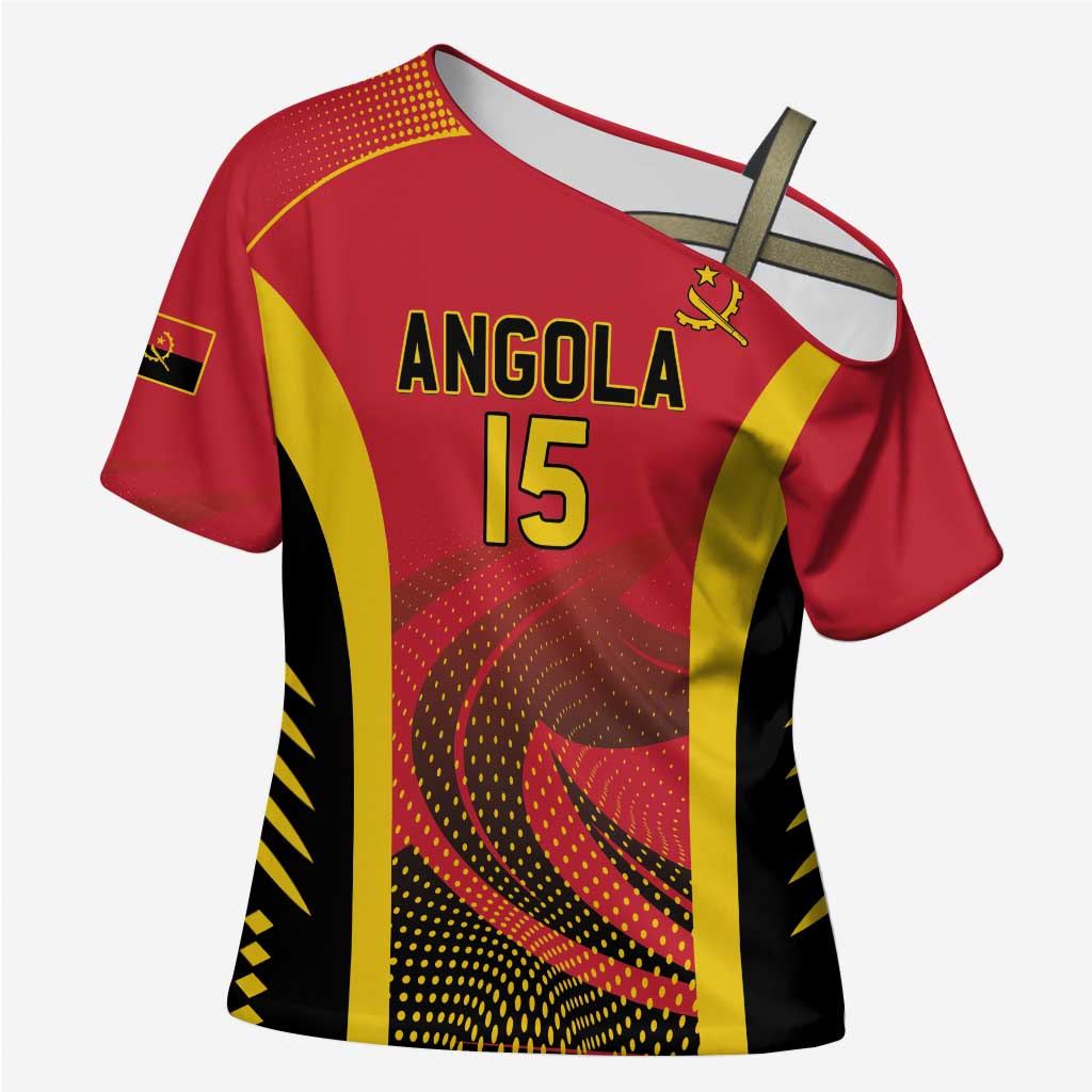 Angola Basketball Custom Cross Shoulder Shirt Go Champions - Wonder Print Shop