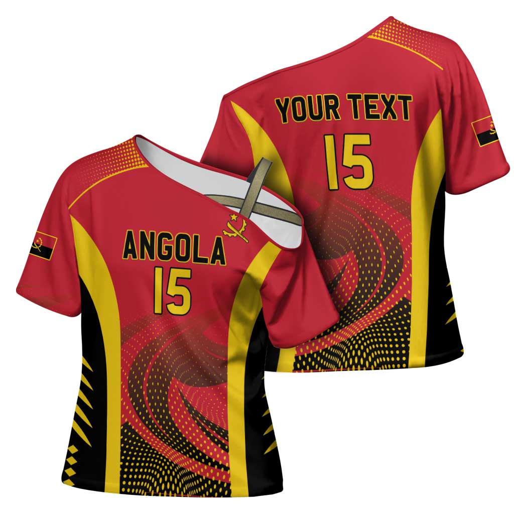 Angola Basketball Custom Cross Shoulder Shirt Go Champions - Wonder Print Shop