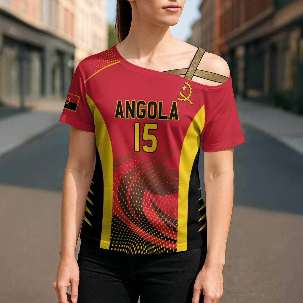 Angola Basketball Custom Cross Shoulder Shirt Go Champions - Wonder Print Shop