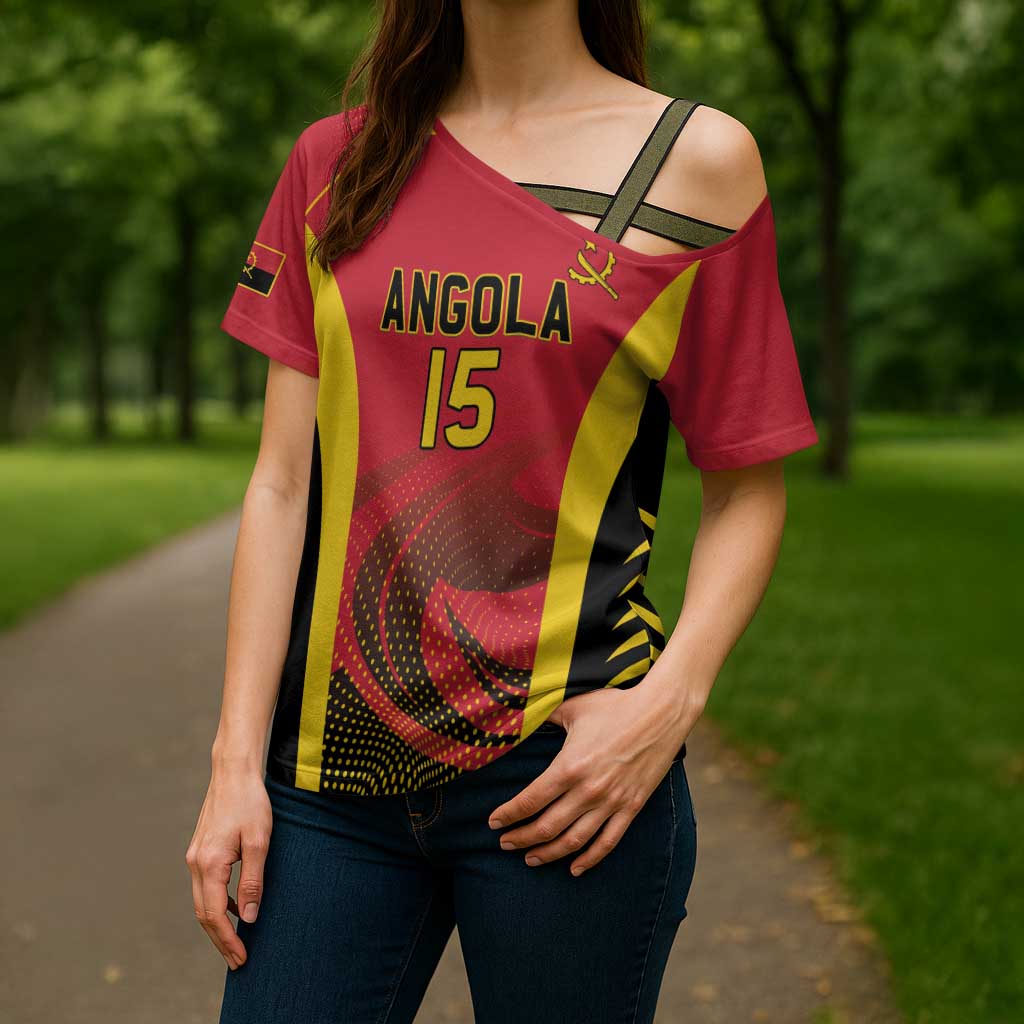 Angola Basketball Custom Cross Shoulder Shirt Go Champions - Wonder Print Shop