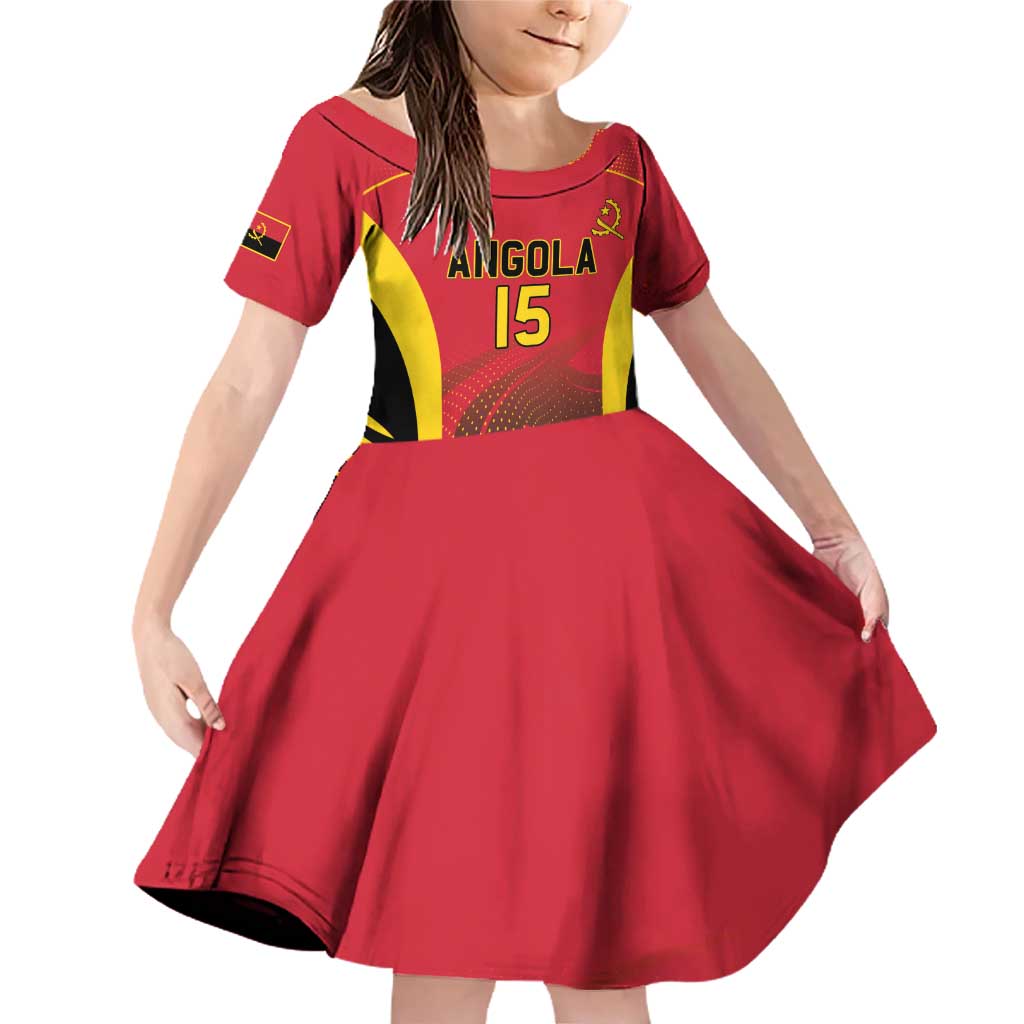 Angola Basketball Custom Family Matching Off Shoulder Short Dress and Hawaiian Shirt Go Champions - Wonder Print Shop