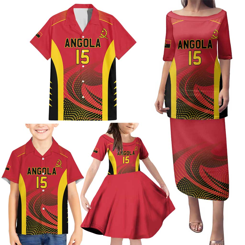 Angola Basketball Custom Family Matching Puletasi and Hawaiian Shirt Go Champions - Wonder Print Shop