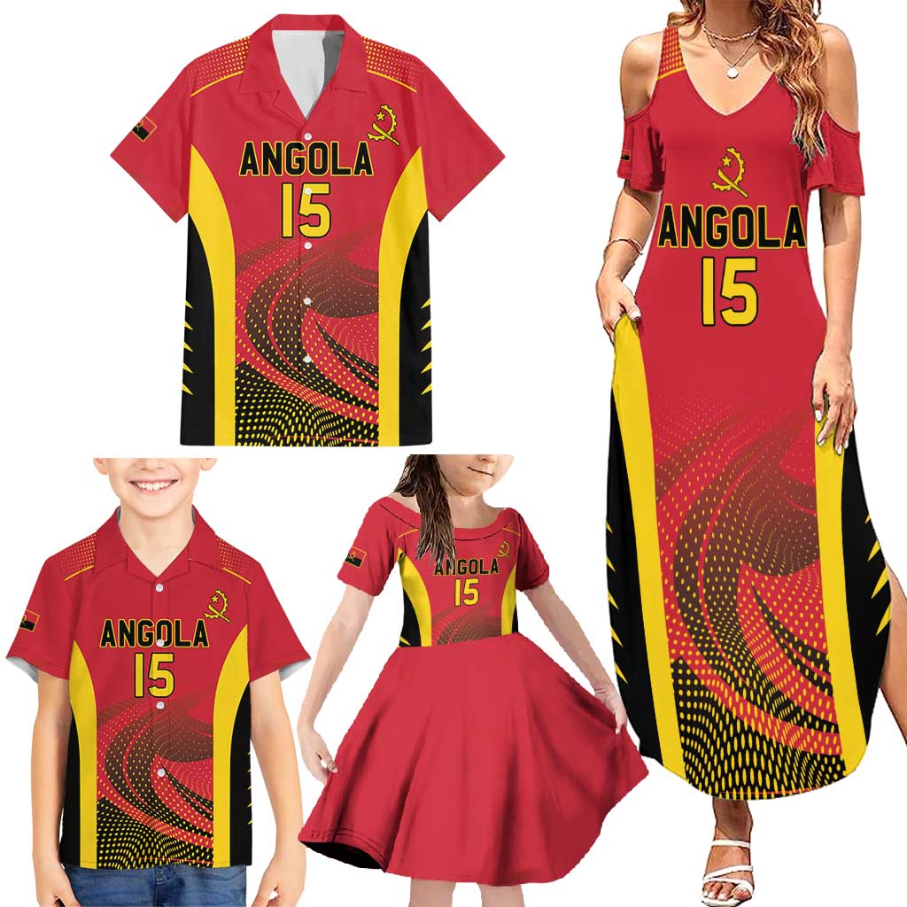 Angola Basketball Custom Family Matching Summer Maxi Dress and Hawaiian Shirt Go Champions - Wonder Print Shop