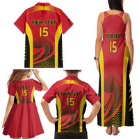 Angola Basketball Custom Family Matching Tank Maxi Dress and Hawaiian Shirt Go Champions - Wonder Print Shop