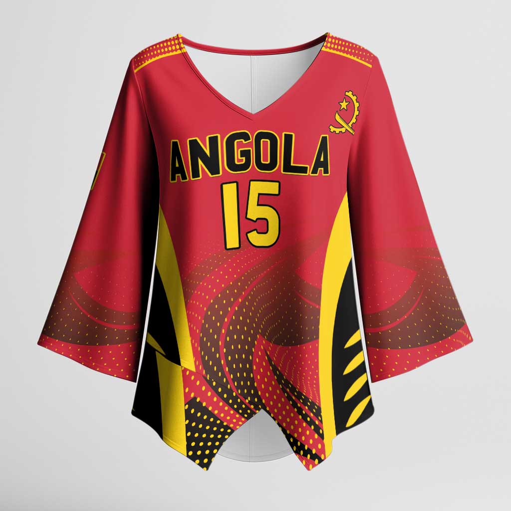Angola Basketball Custom Kimono Sleeve Blouse Go Champions - Wonder Print Shop