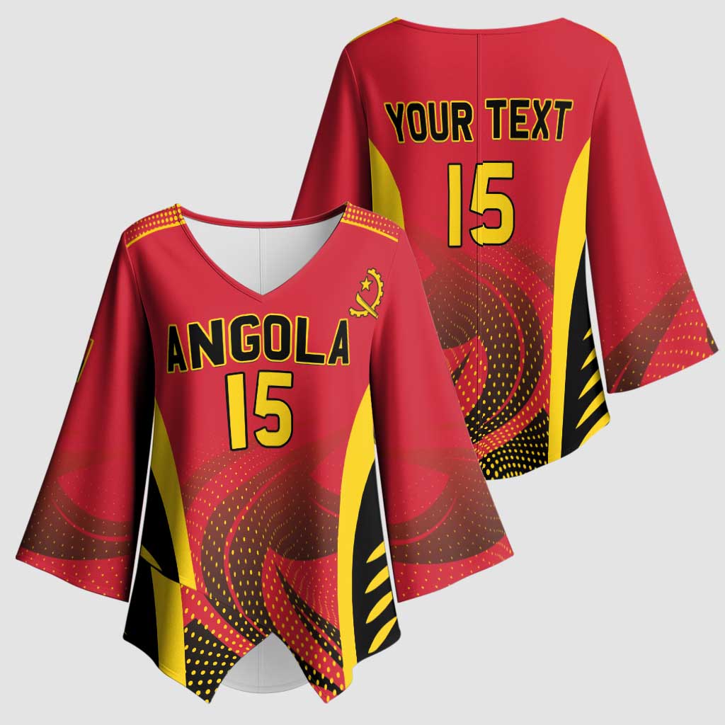 Angola Basketball Custom Kimono Sleeve Blouse Go Champions - Wonder Print Shop