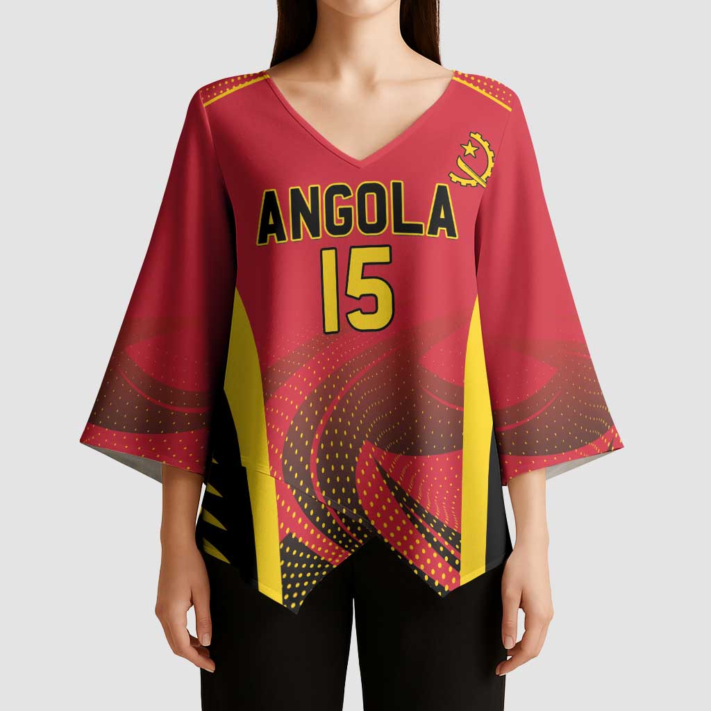 Angola Basketball Custom Kimono Sleeve Blouse Go Champions - Wonder Print Shop