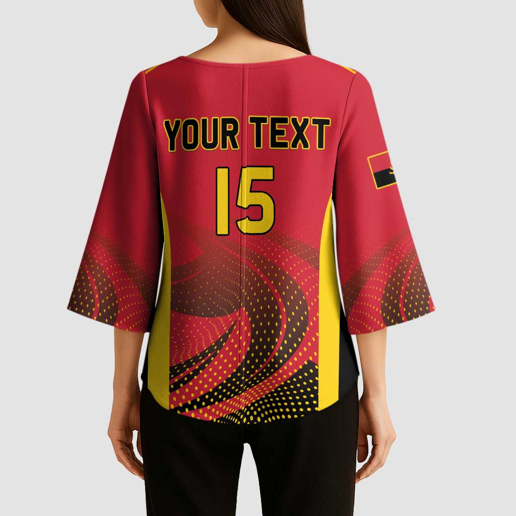 Angola Basketball Custom Kimono Sleeve Blouse Go Champions - Wonder Print Shop