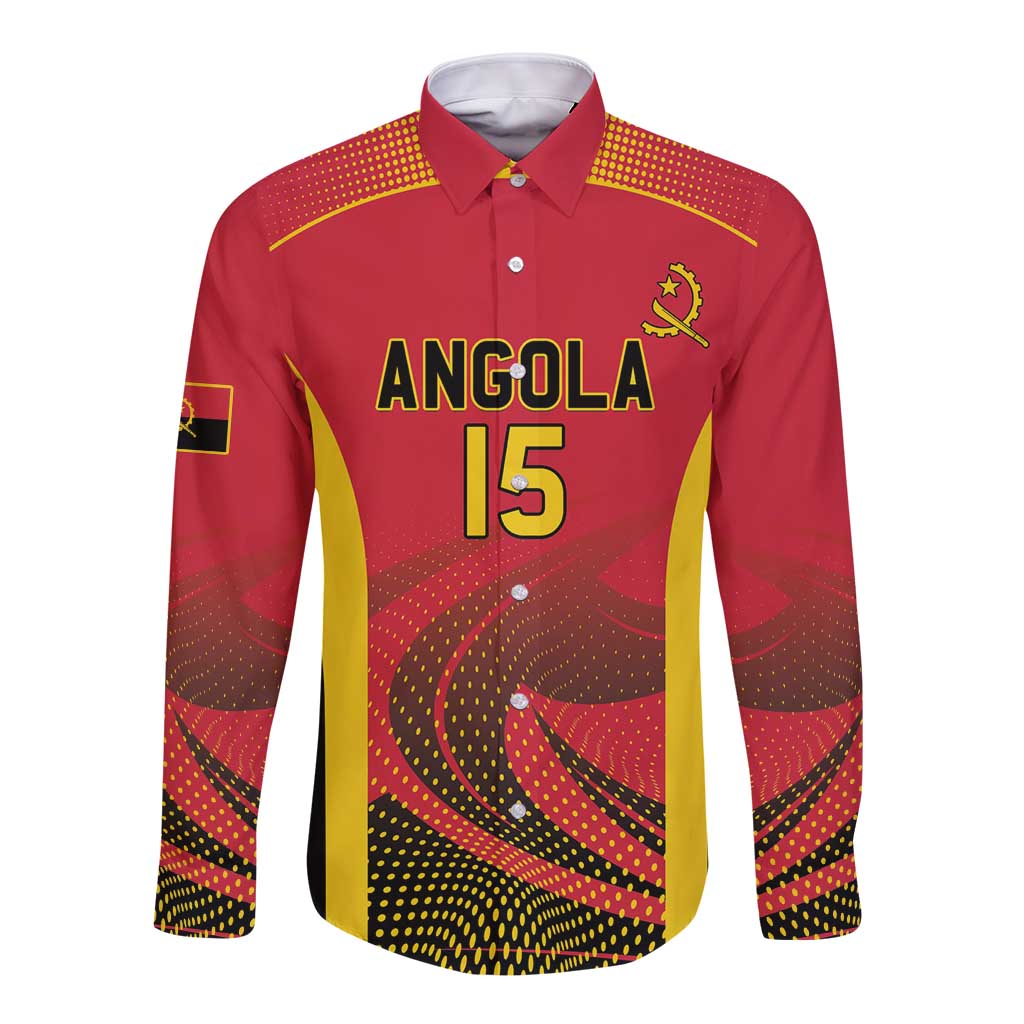 Angola Basketball Custom Long Sleeve Button Shirt Go Champions - Wonder Print Shop