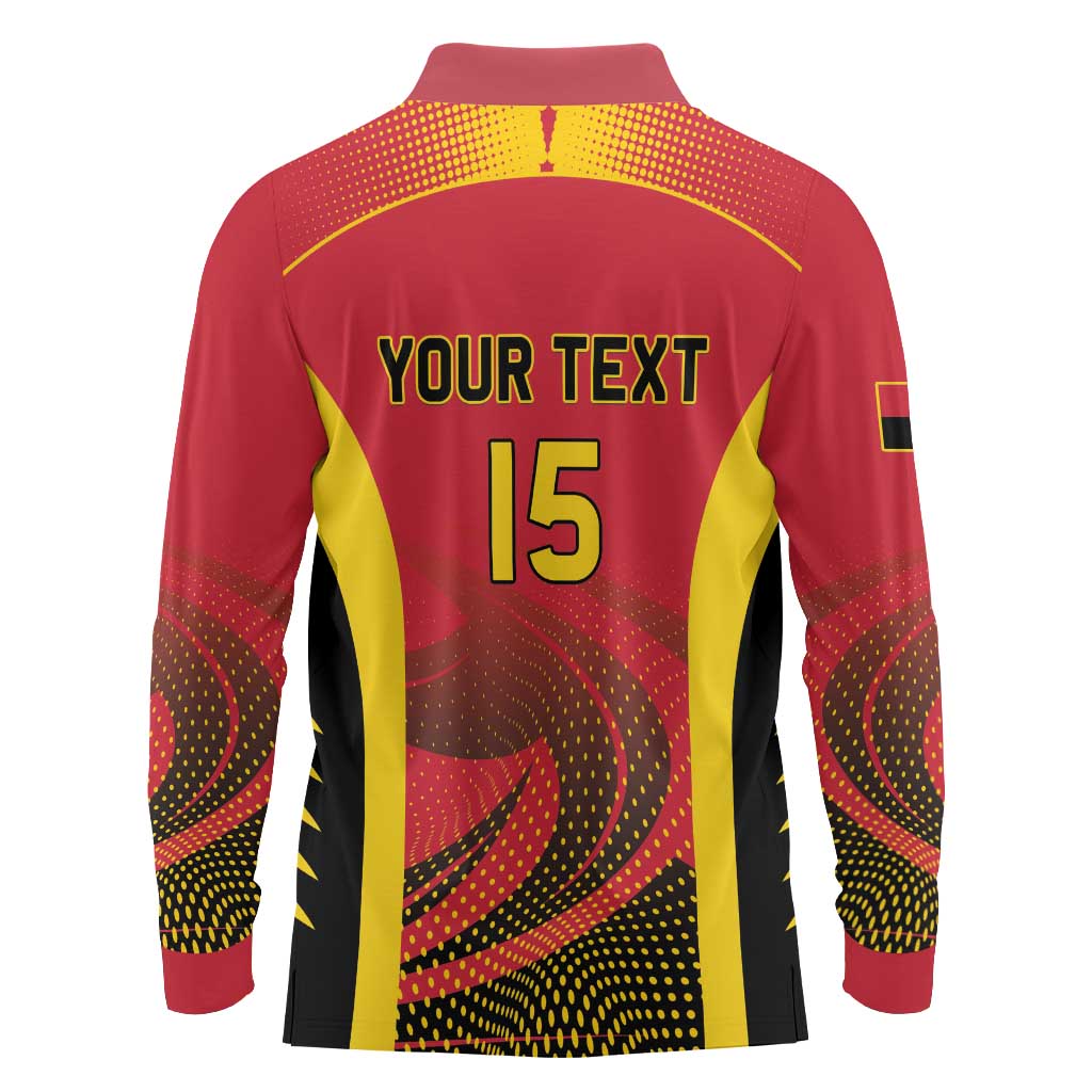 Angola Basketball Custom Long Sleeve Polo Shirt Go Champions - Wonder Print Shop