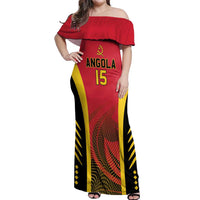 Angola Basketball Custom Off Shoulder Maxi Dress Go Champions - Wonder Print Shop