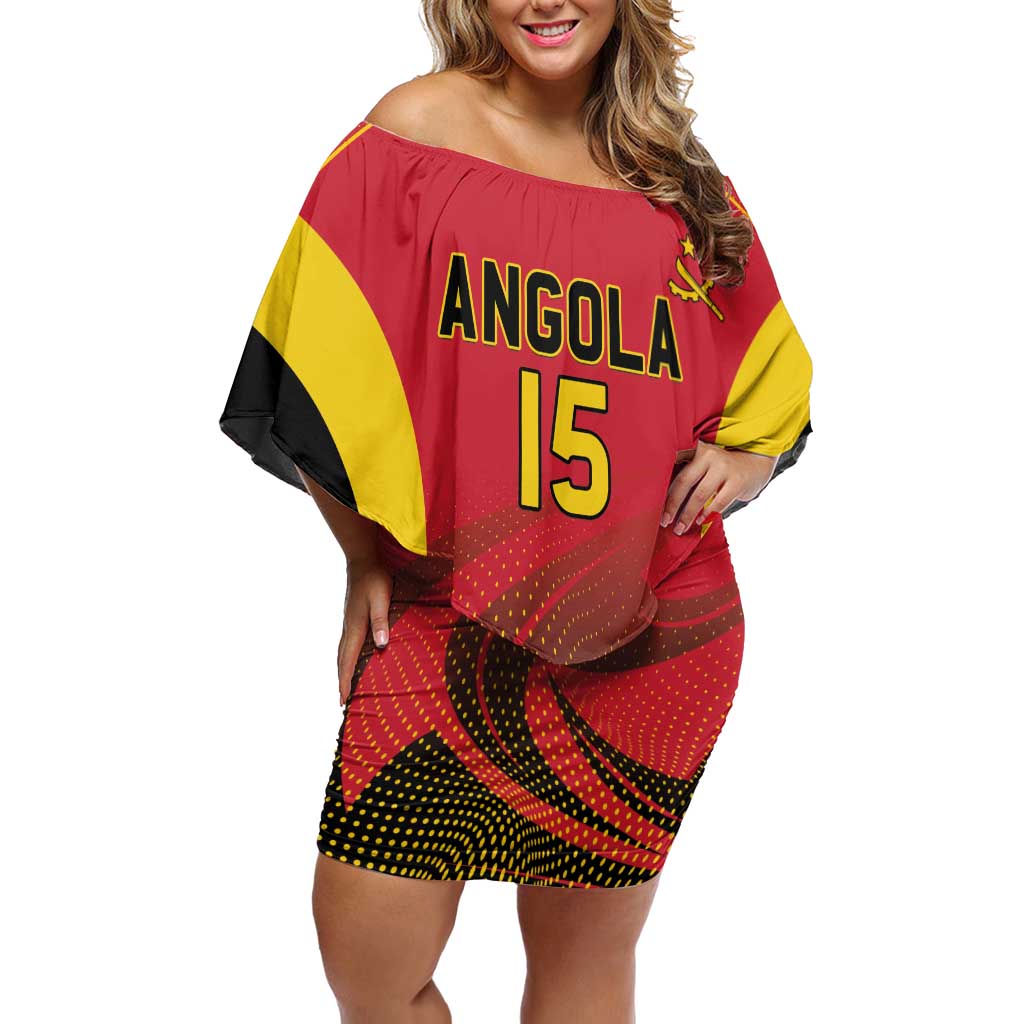 Angola Basketball Custom Off Shoulder Short Dress Go Champions - Wonder Print Shop