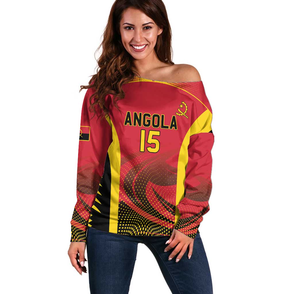 Angola Basketball Custom Off Shoulder Sweater Go Champions - Wonder Print Shop