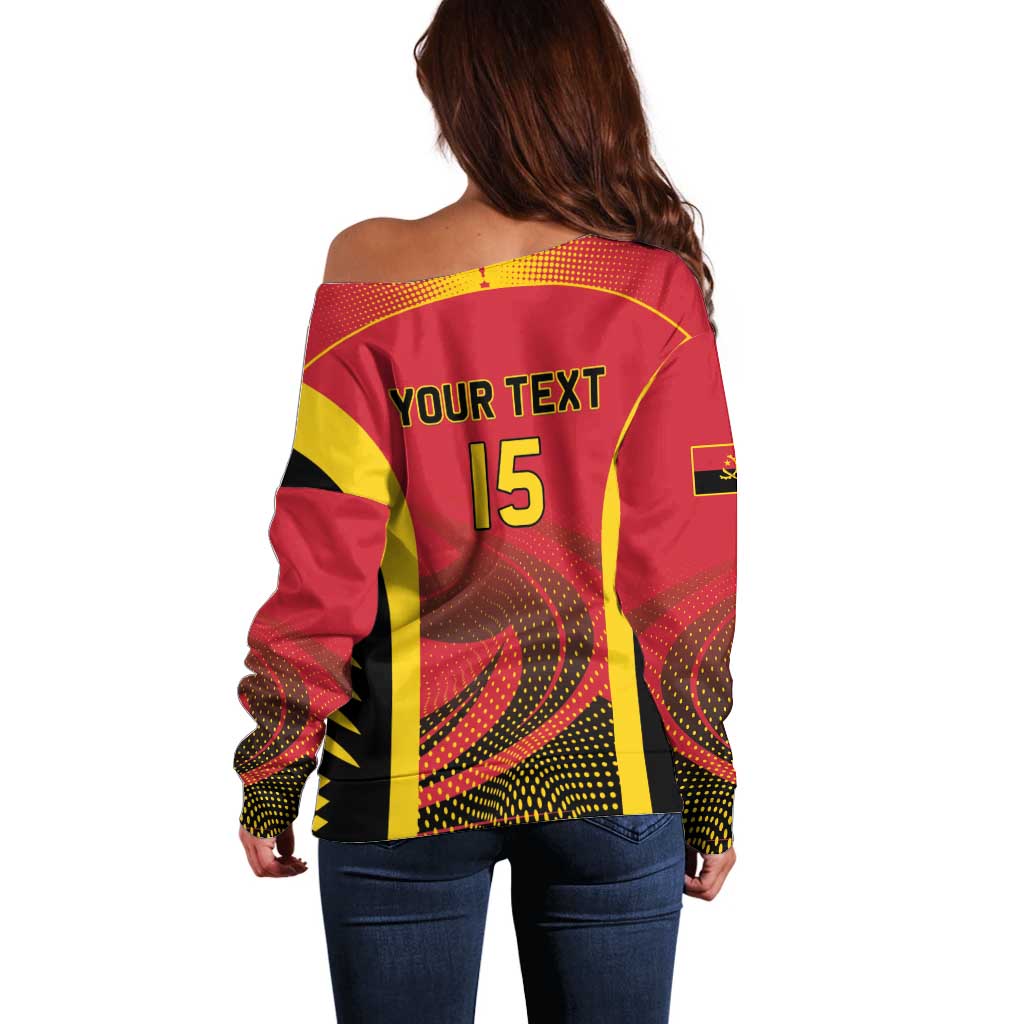 Angola Basketball Custom Off Shoulder Sweater Go Champions - Wonder Print Shop