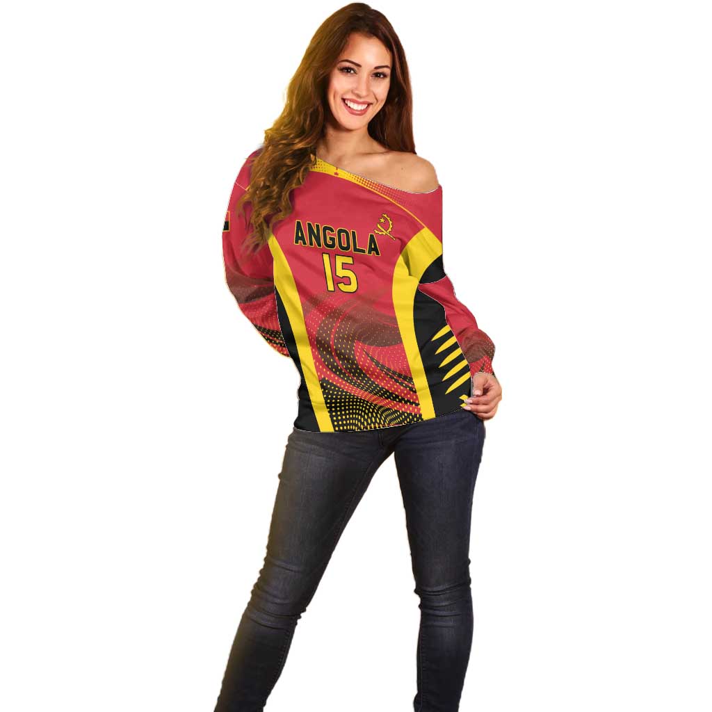 Angola Basketball Custom Off Shoulder Sweater Go Champions - Wonder Print Shop