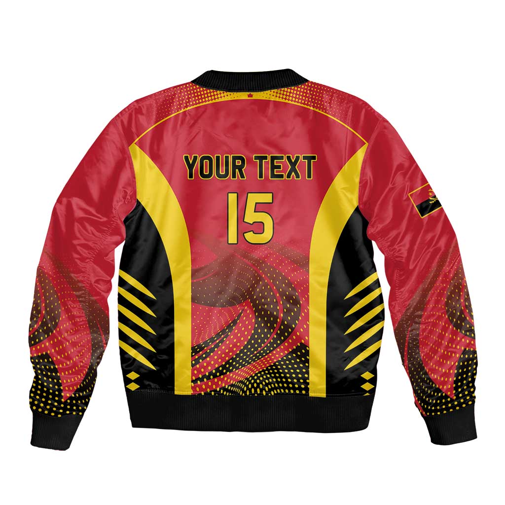 Angola Basketball Custom Sleeve Zip Bomber Jacket Go Champions - Wonder Print Shop