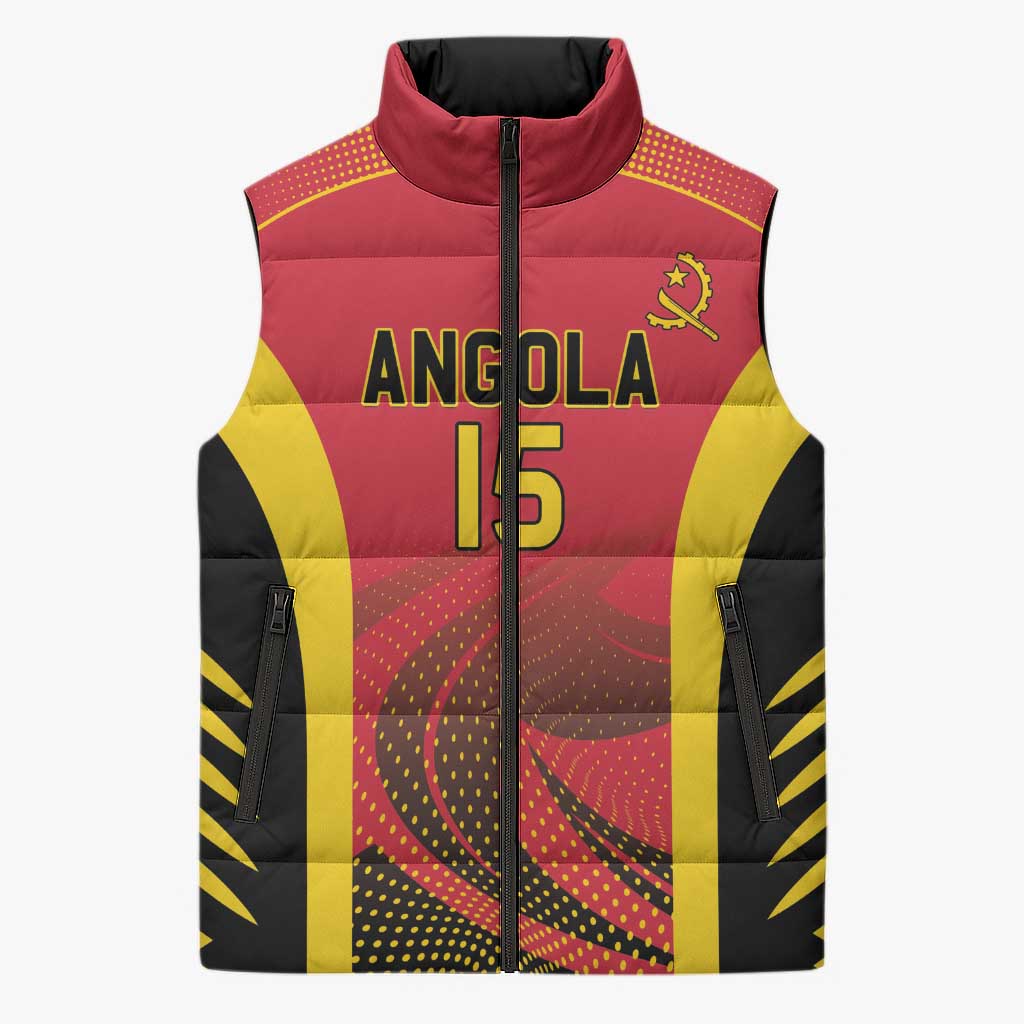 Angola Basketball Custom Sleeveless Puffer Jacket Go Champions - Wonder Print Shop