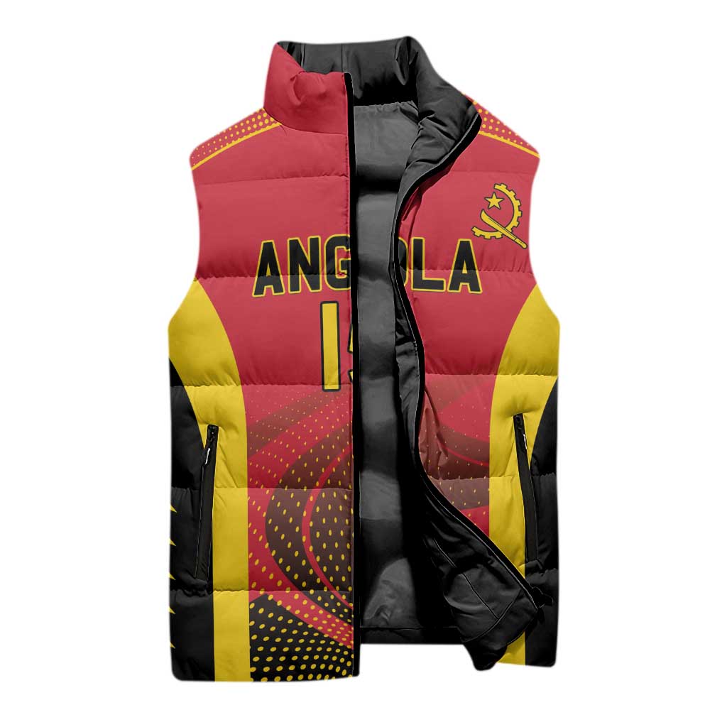 Angola Basketball Custom Sleeveless Puffer Jacket Go Champions - Wonder Print Shop