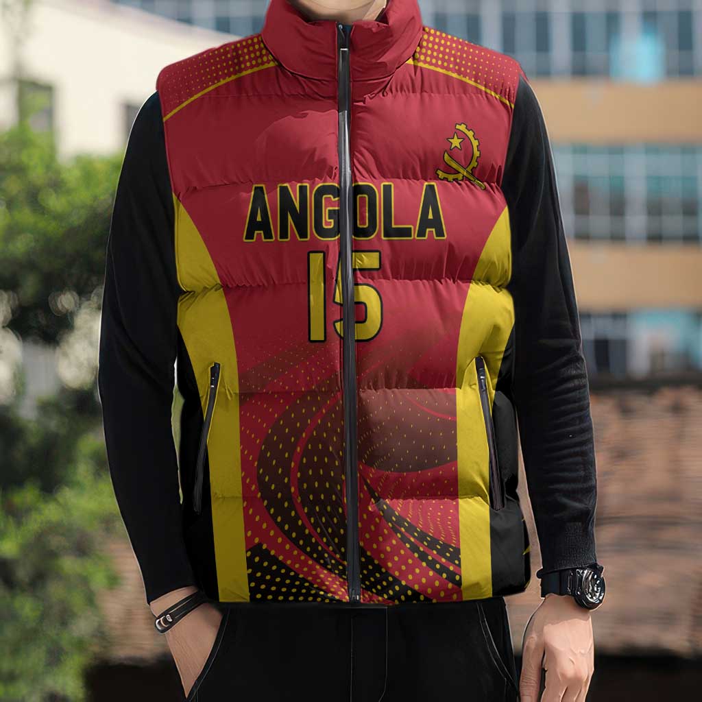 Angola Basketball Custom Sleeveless Puffer Jacket Go Champions - Wonder Print Shop