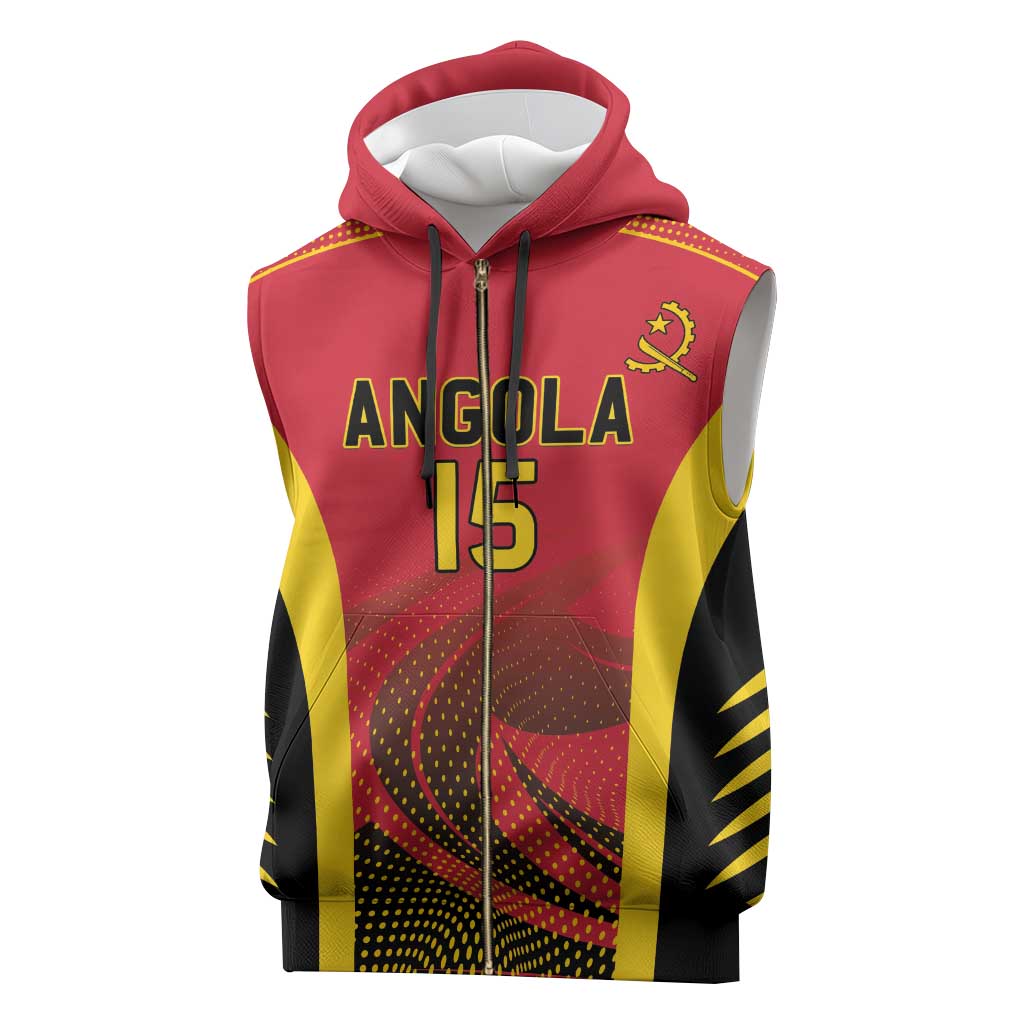 Angola Basketball Custom Sleeveless Zip Hoodie Go Champions - Wonder Print Shop