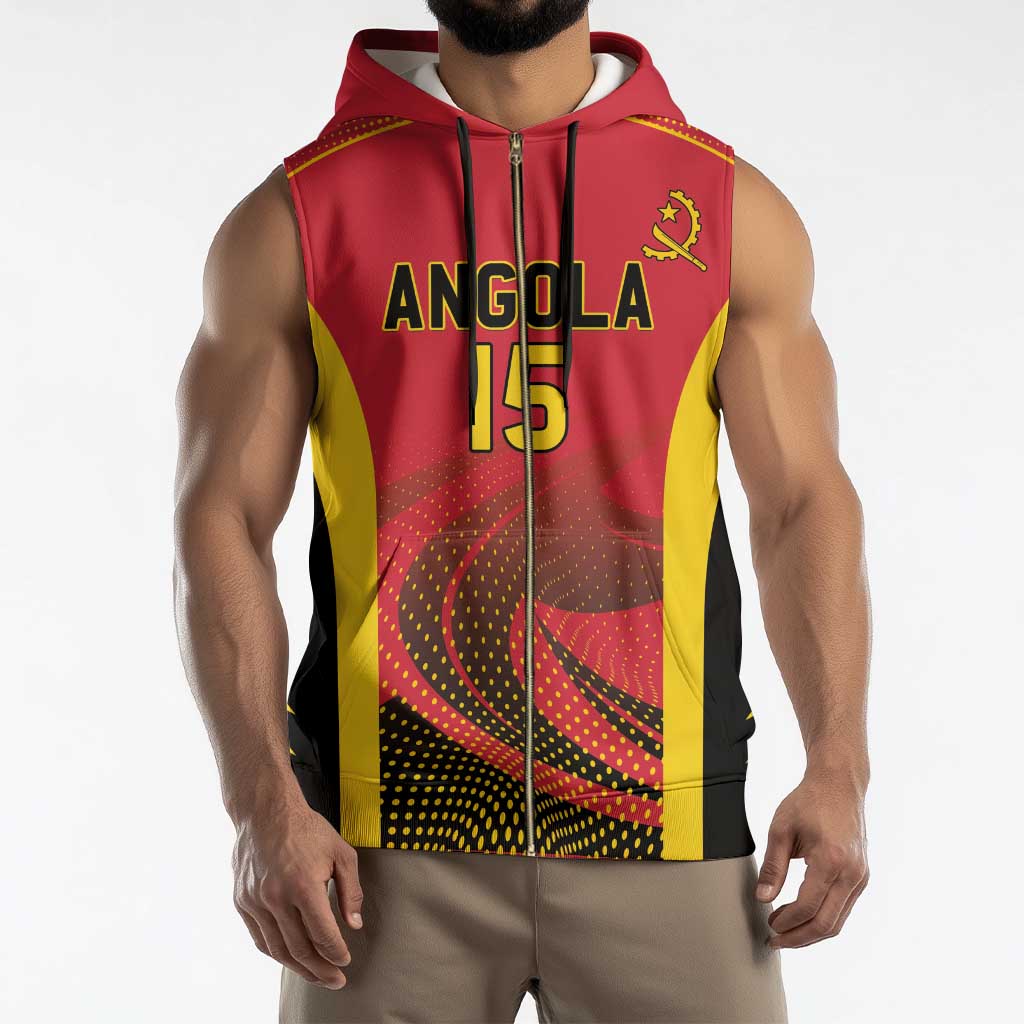Angola Basketball Custom Sleeveless Zip Hoodie Go Champions - Wonder Print Shop