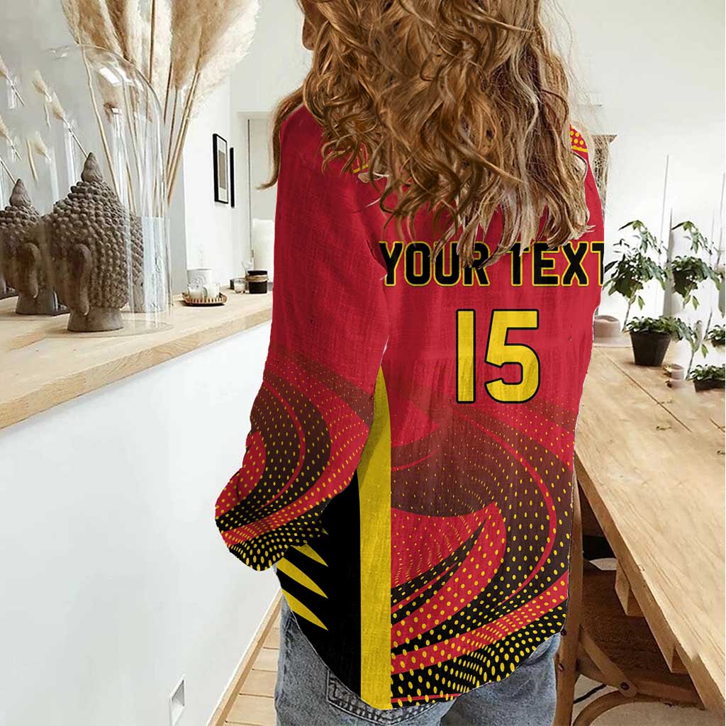 Angola Basketball Custom Women Casual Shirt Go Champions - Wonder Print Shop
