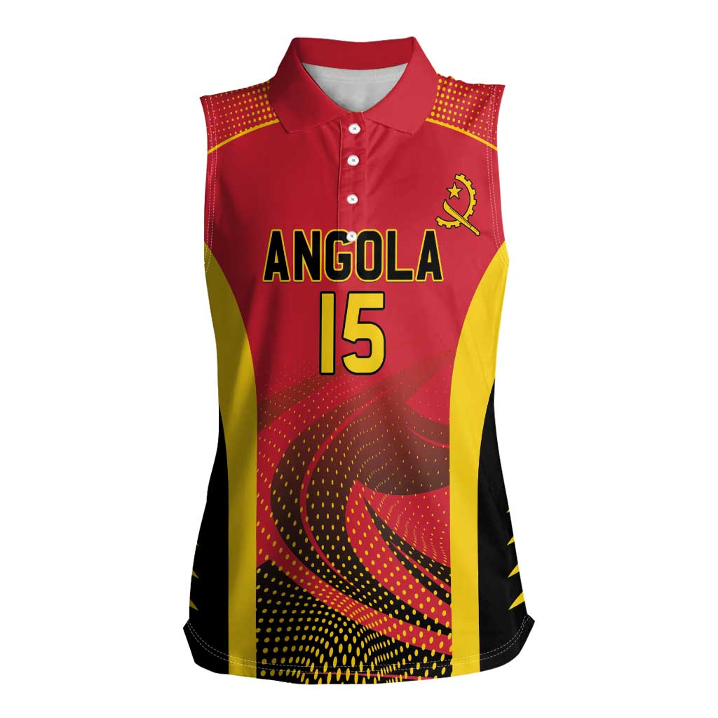 Angola Basketball Custom Women Sleeveless Polo Shirt Go Champions - Wonder Print Shop