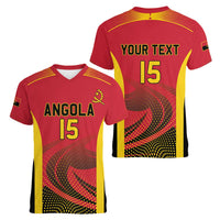 Angola Basketball Custom Women V-Neck T-Shirt Go Champions - Wonder Print Shop
